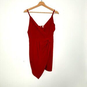 Blue Blush | Asymmetrical Burnt Orange Spaghetti Strap Cocktail Dress - S